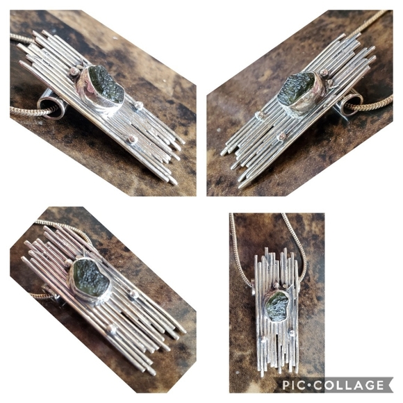 Genuine Czech Moldavite Pendant Necklace - Picture 3 of 5